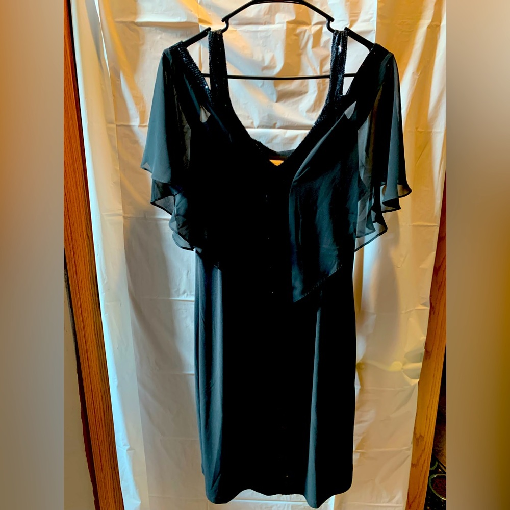 Black cold shoulder dress